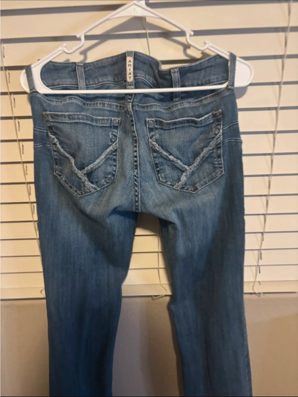 Ariat Women's Medium Blue Skinny Jeans with Frayed Pocket Detail